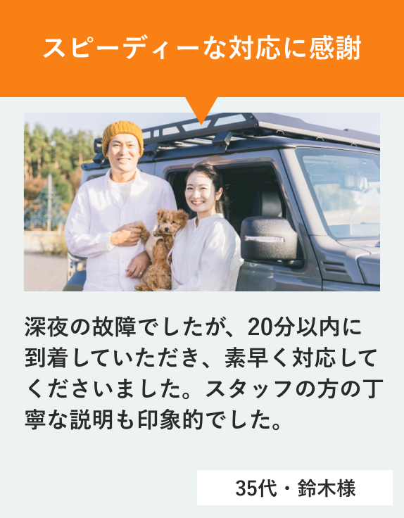 スピーディーな対応に感謝